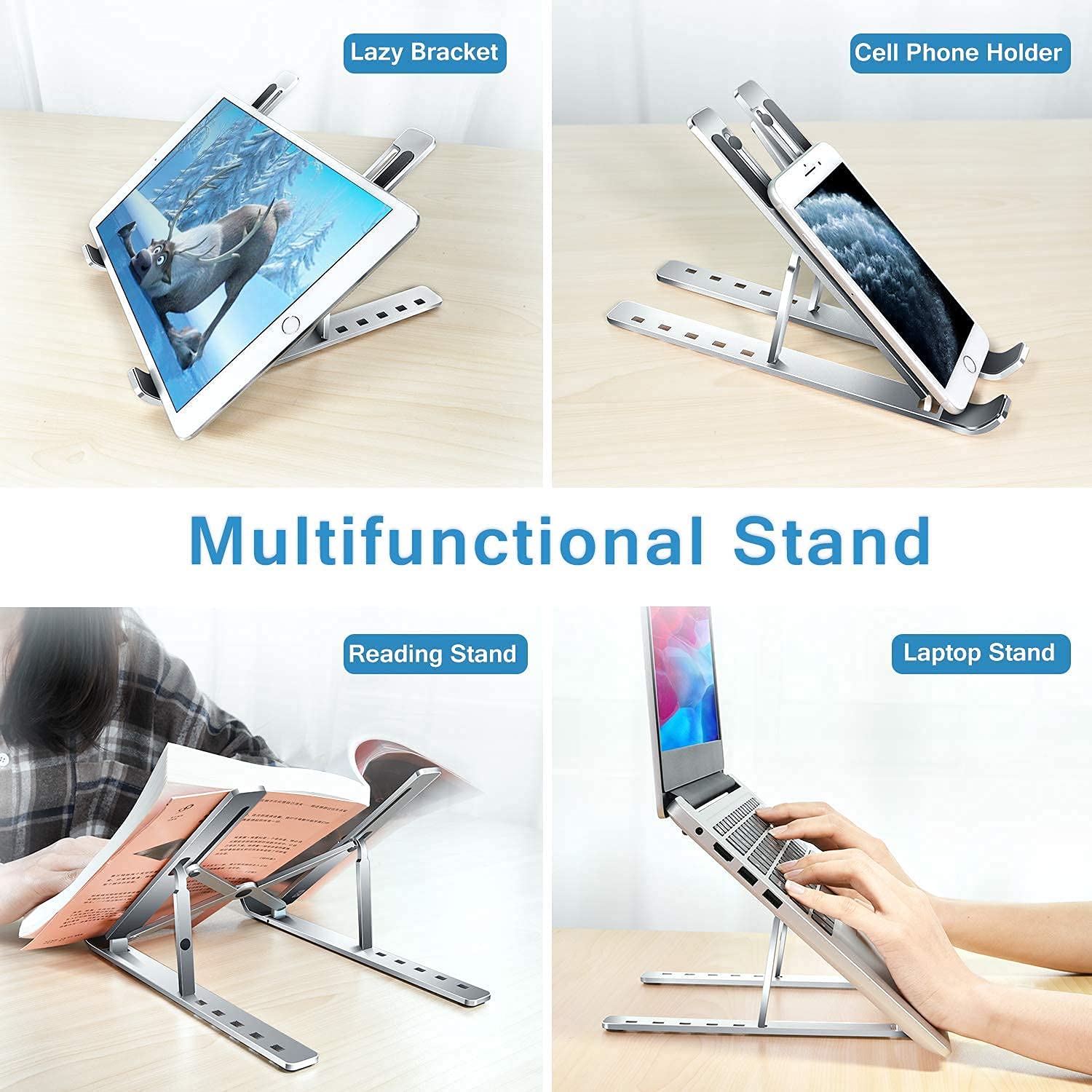12874 Laptop Stand for Desk | Metal Portable Laptop Stand, with 7 Adjustable Angles | Laptop Riser, Phone, and Tablet Stand | Compatible for All Laptop 12874 Laptop Stand for Desk | Metal Portable Laptop Stand, with 7 Adjustable Angles | Laptop Riser, Phone, and Tablet Stand | Compatible for All Laptop